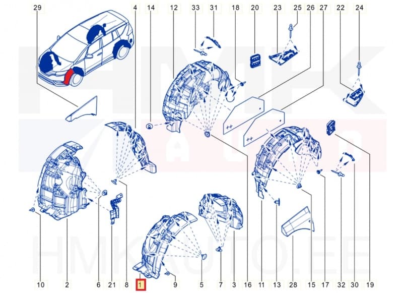 Esilogari esiosa vasak OEM Renault Espace V