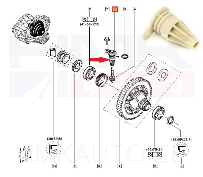 Kiiruse anduri korpus OEM Renault