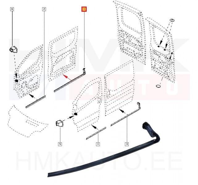 Liugukse tihend alumine parem OEM Renault Trafic 2001-14