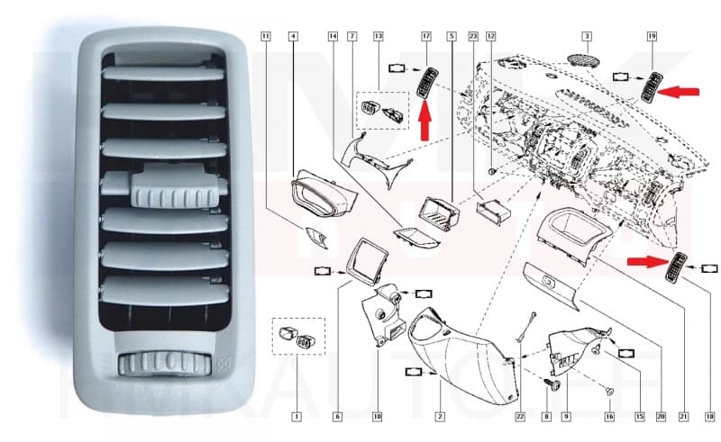Salongi õhuava rest Renault Trafic II/Opel Vivaro A