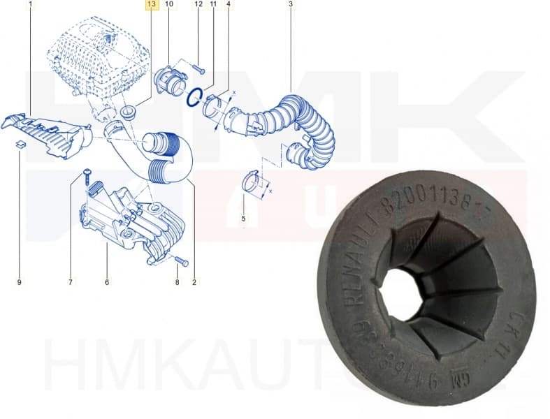 Õhufiltri korpuse kinnituspuks OEM Renault Master, Trafic 2,5DCi