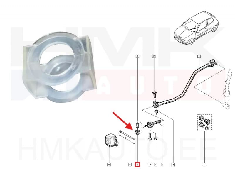 SOODUS!!! Käiguhoovastiku puks OEM Renault Kangoo I, Clio II