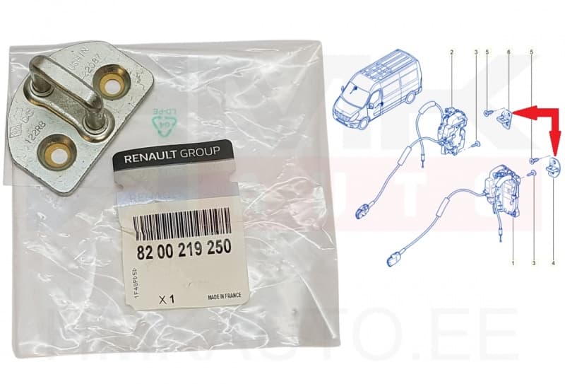 Ukselukusti vastus esiuksele OEM Renault Master III 2010-