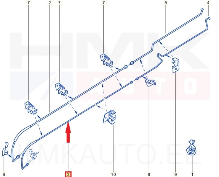 Konditsioneeri toru tagumine OEM Renault Trafic II L1 2006-