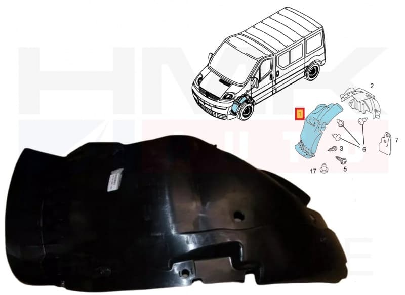 Esilogari esiosa vasak OEM Renault Trafic II 2006-