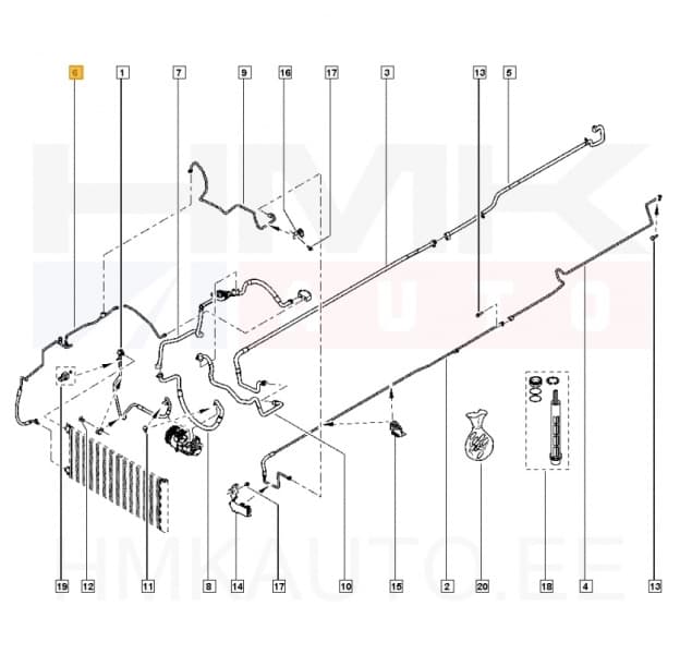 Konditsioneeri toru OEM Renault Trafic III 2014- (R134a)