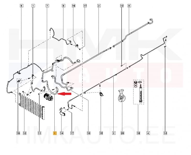 Konditsioneeri toru, madalsurve OEM Renault Trafic III
