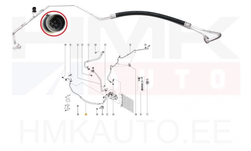 Konditsioneeri toru, kõrgsurve OEM Renault Master 2010- RWD