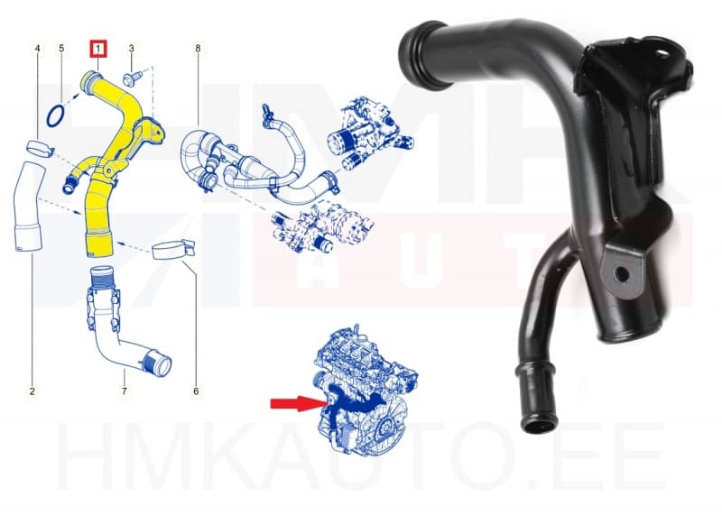 Jahutusvedeliku toru Renault Trafic III/ Master 2,3dCi