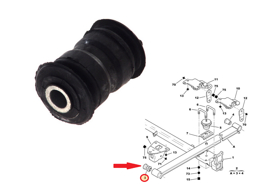 Lehtvedru kinnituspuks eesmine Jumper/Boxer/Ducato 94-06