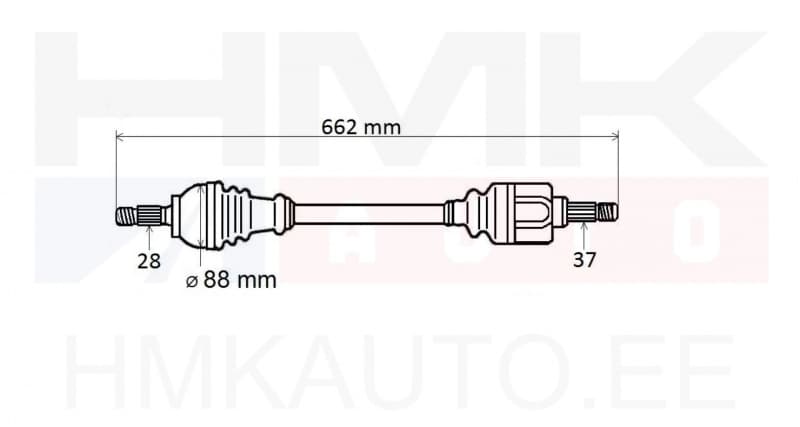 Veovõll komplektne vasak Peugeot/Citroen