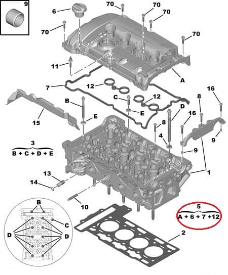 Klapikambri kaas OEM Citroen/Peugeot EP6