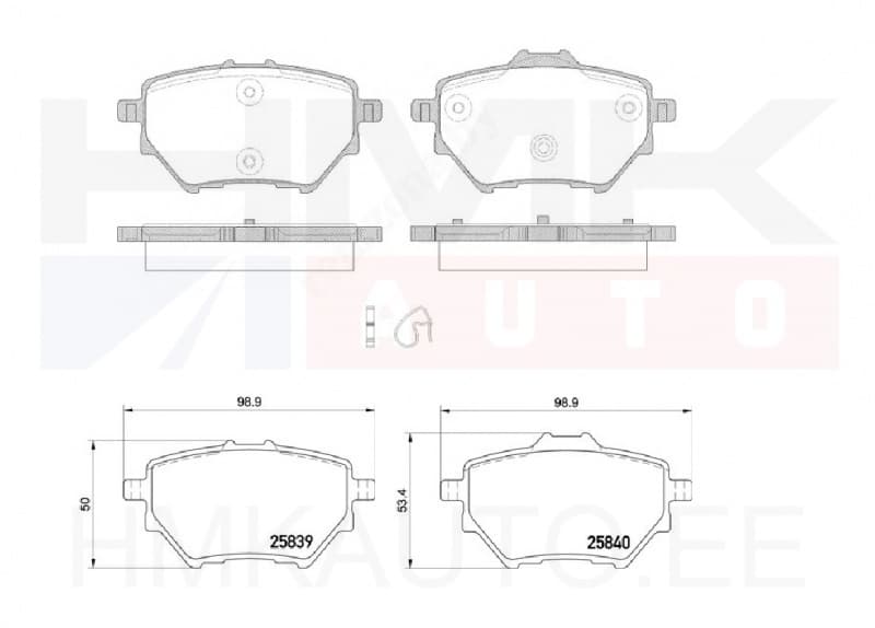 Piduriklotside komplekt tagumine Citroen Berlingo 2018-, C4, C4 Picasso/ Peugeot 208, 2008, 308 , 408 , 3008, 508, Rifter
