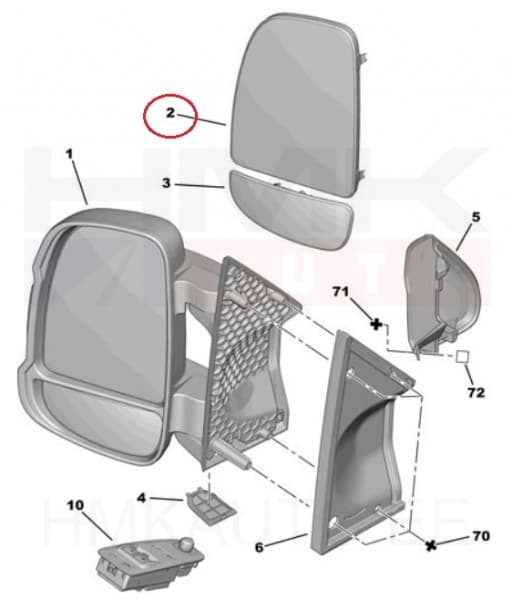 Peegliklaas vasak ülemine Jumper/Boxer/Ducato 06-