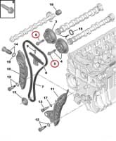 Nukkvõlli ketiratta polt M10x1,00-L52 OEM Citroen/Peugeot EP-mootorid