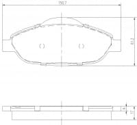 Piduriklotside komplekt eesmine Peugeot 308/3008