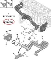 Jahutusvedeliku toru OEM Citroen/Peugeot 1,4HDI