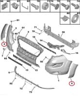 Esistange rattakoopa liist vasak OEM Jumper/Boxer/Ducato 2014- (tumehall)