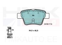 Piduriklotside komplekt tagumine Citroen C4/Peugeot 207,307