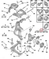 Käändtelg eesmine parem komplektne OEM Citroen C5/C6, Peugeot 407