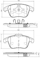 Piduriklotside komplekt eesmine Citroen C4, C4 Picasso, DS4, DS5 / Peugeot 3008, 5008