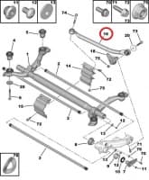 Tagasilla põikivarda pukside komplekt Peugeot 206 SW