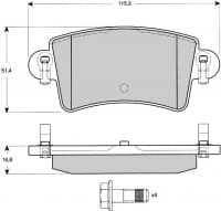 Piduriklotside komplekt tagumine Renault Master/Opel Movano