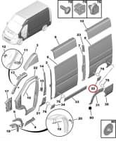 Külgpaneeli eesmine liist vasak OEM Jumper/Boxer/Ducato 2006- L2