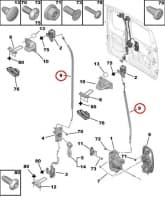 Ukselukusti tross tagauksele ülemine parem OEM Citroen Nemo/Peugeot Bipper