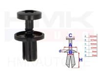 Polstri tüübel Citroen/Peugeot/Renault/Fiat 6mm (1tk.)