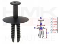 Liistu/polstri tüübel 6mm BMW (1tk.)