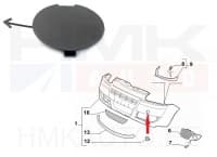 Puksiirava kate esistanges OEM Fiat Doblo 2005-09