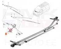 Klaasipühkijate hoovastik ilma mootorita Renault Master 2010-