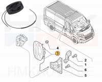 Ukselink liuguksele, välimine parem OEM Jumper/Boxer/Ducato 2018- trossidega (värvitav)