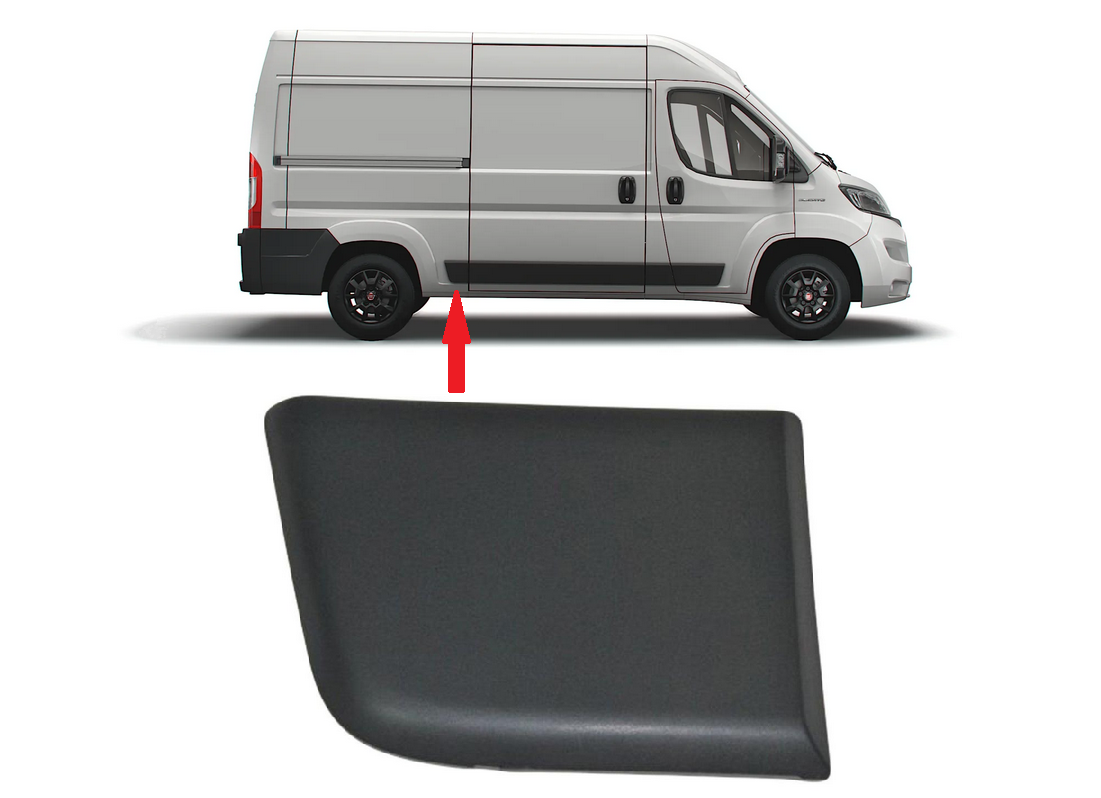 Külgpaneeli eesmine liist parem OEM Jumper/Boxer/Ducato 2018- L2 (must)