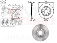 Piduriketaste komplekt (2tk) eesmine OEM Peugeot 406