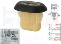 Tüübel OEM Citroen/Peugeot/Renault/Dacia/Fiat (1tk.)