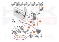 Ukselukusti esiuksele vasak OEM Nemo/Bipper (kesklukuta)