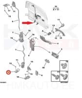 Ukselukusti vastus tagauksele alumine parem OEM Partner/Berlingo 2008-