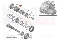 3-4. käigu hammasratas OEM Citroen/Peugeot MB6 kast (3k. 40h./4k. 39h.(31X40-40X39))