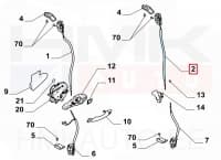 Ukselukusti tagauksele, ülemine parem OEM Citroen Jumpy/Peugeot Expert 2019-
