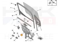 Klaasitõstuk eesmine vasak (elektriline, koos mootoriga) OEM Partner/Berlingo 2018-