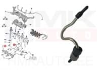 Pihusti toru OEM Citroen/Peugeot 2,0HDI/2,2HDI EURO6 (2. ja 4. silinder)