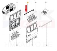 Liugukse juhtsiini kate parem OEM Renault Trafic/Opel Vivaro 2014- LWB