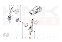 Klaasitõstuk eesmine vasak (elektriline, koos mootoriga) OEM Dacia
