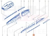 Esiukse kroomliist vasak OEM Renault Kadjar 2015-