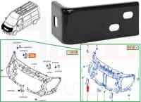 Esipaneeli alumine kinnitus parem OEM Renault Master 2010-