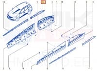 Tagaukse kroomliist parem OEM Renault Kadjar 2015-