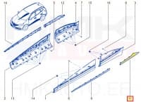 Tagaukse kroomliist vasak OEM Renault Kadjar 2015-