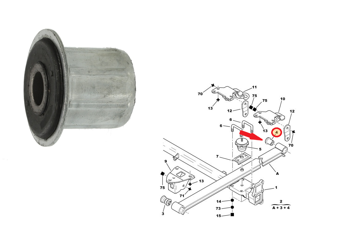 Lehtvedru kinnituspuks tagumine Jumper/Boxer/Ducato 94-06